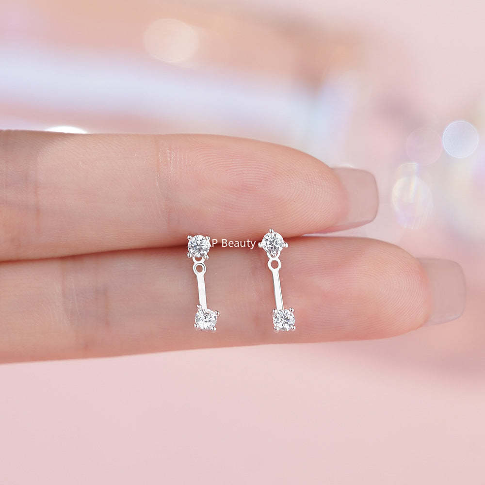 B관 - 999 실버 큐빅 투웨이 착용 귀걸이 [YC4580E_1] 25.11-4