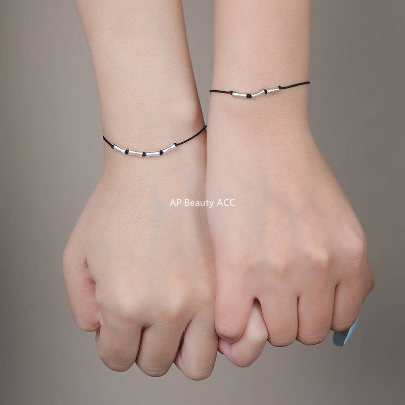 B관 - 999 실버 대나무 마디 디자인 커플 팔찌 [YC4481SL_1] 25.10-3