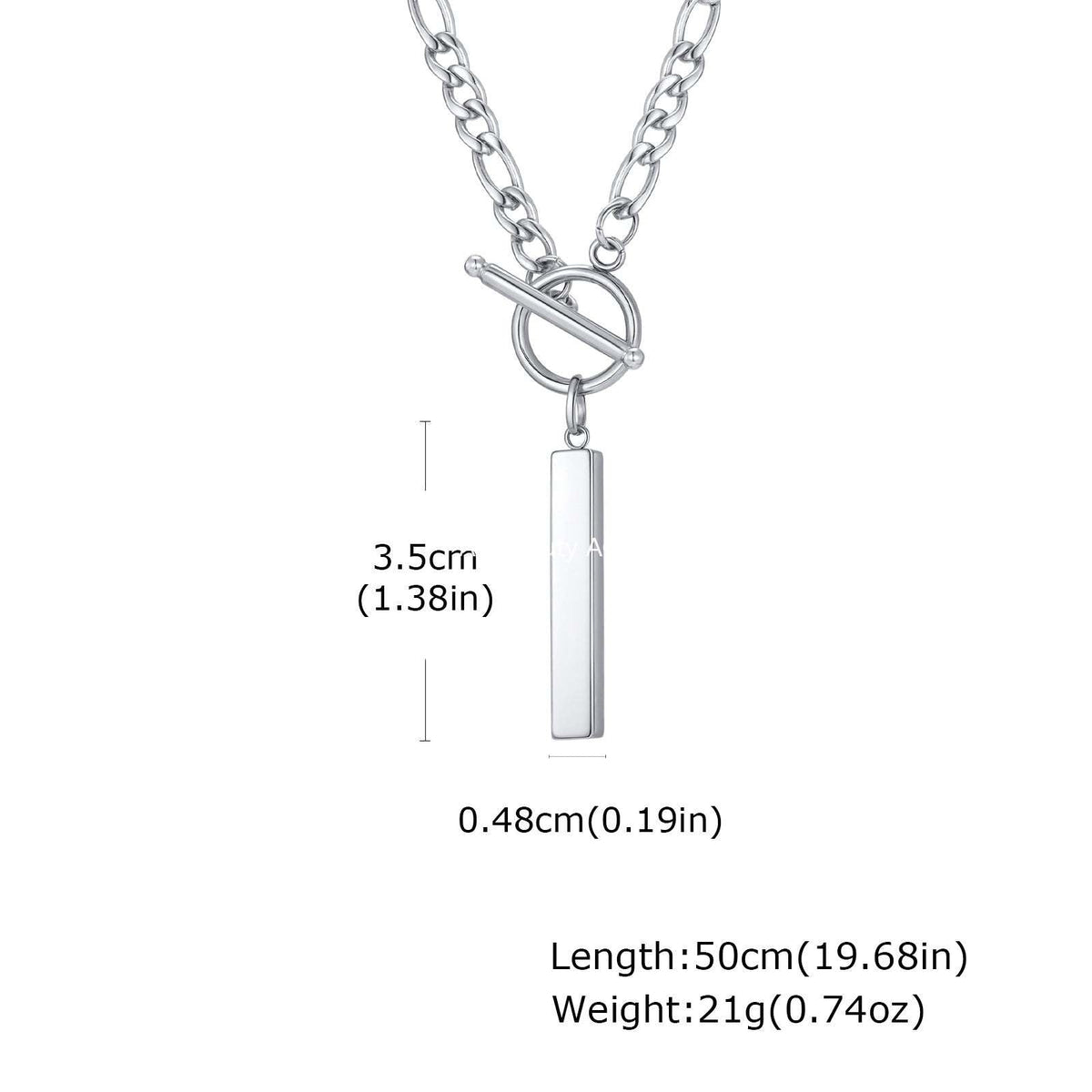 G관 - 스테인리스 스틸 OT 고리 직사각형 바 펜던트 목걸이 [NC-158] 25.12-2
