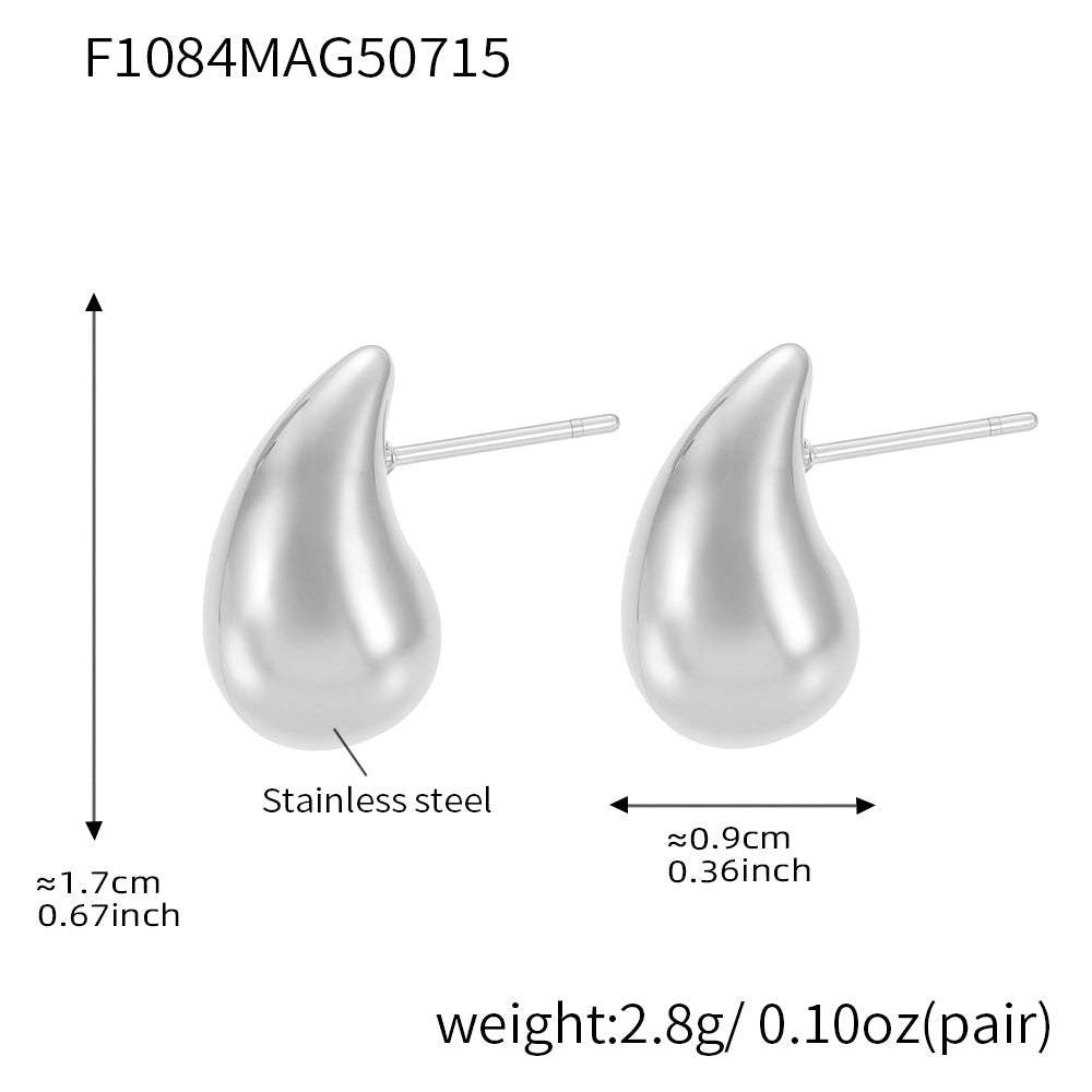D관 - 18K 도금 물방울 스테인리스 스틸 귀걸이 [F1084] 25.07-3