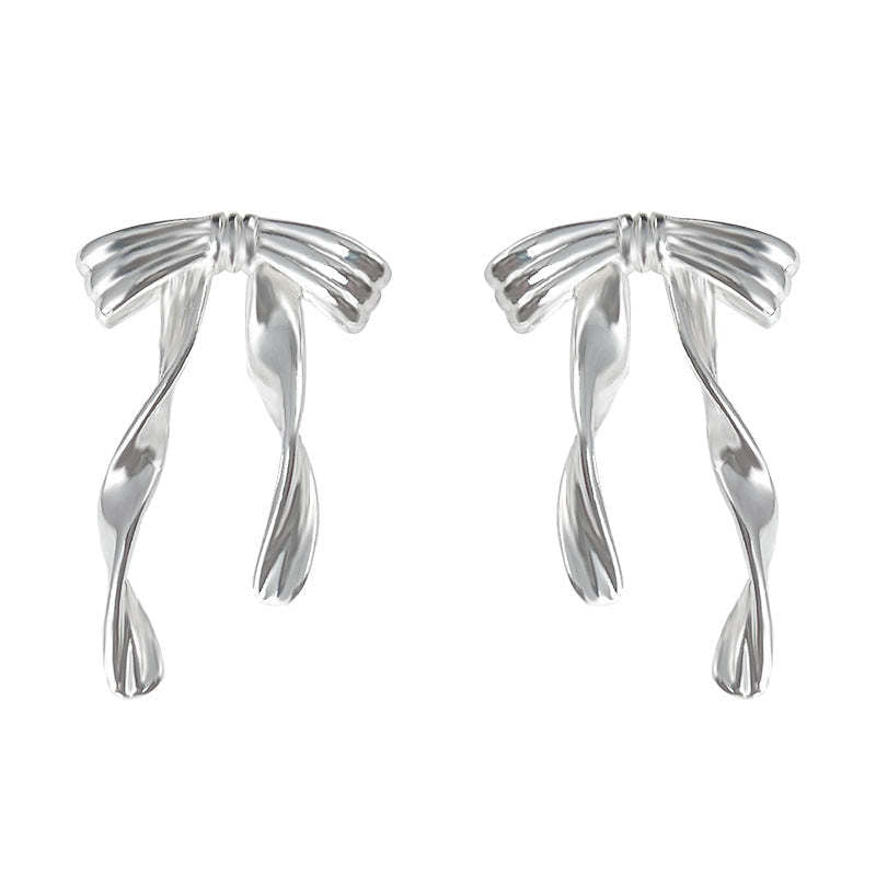 C관 - 리본 테일 매듭 은침 귀걸이 [5103] 25.04-3