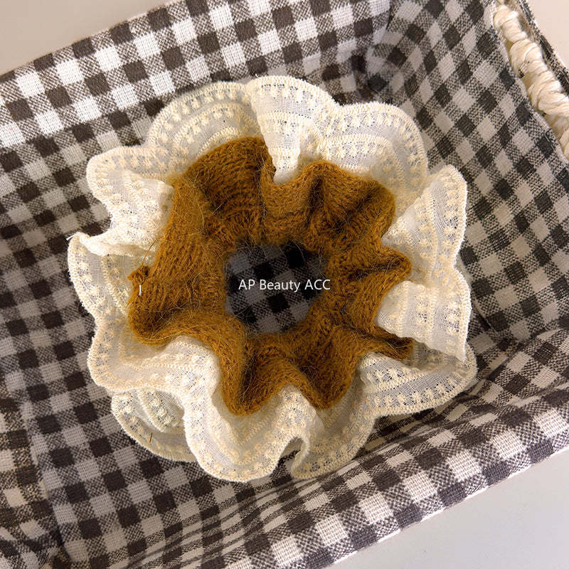 E관 - 니트 레이스 더블 레이어 곱창 헤어밴드 [27716] 25.11-4