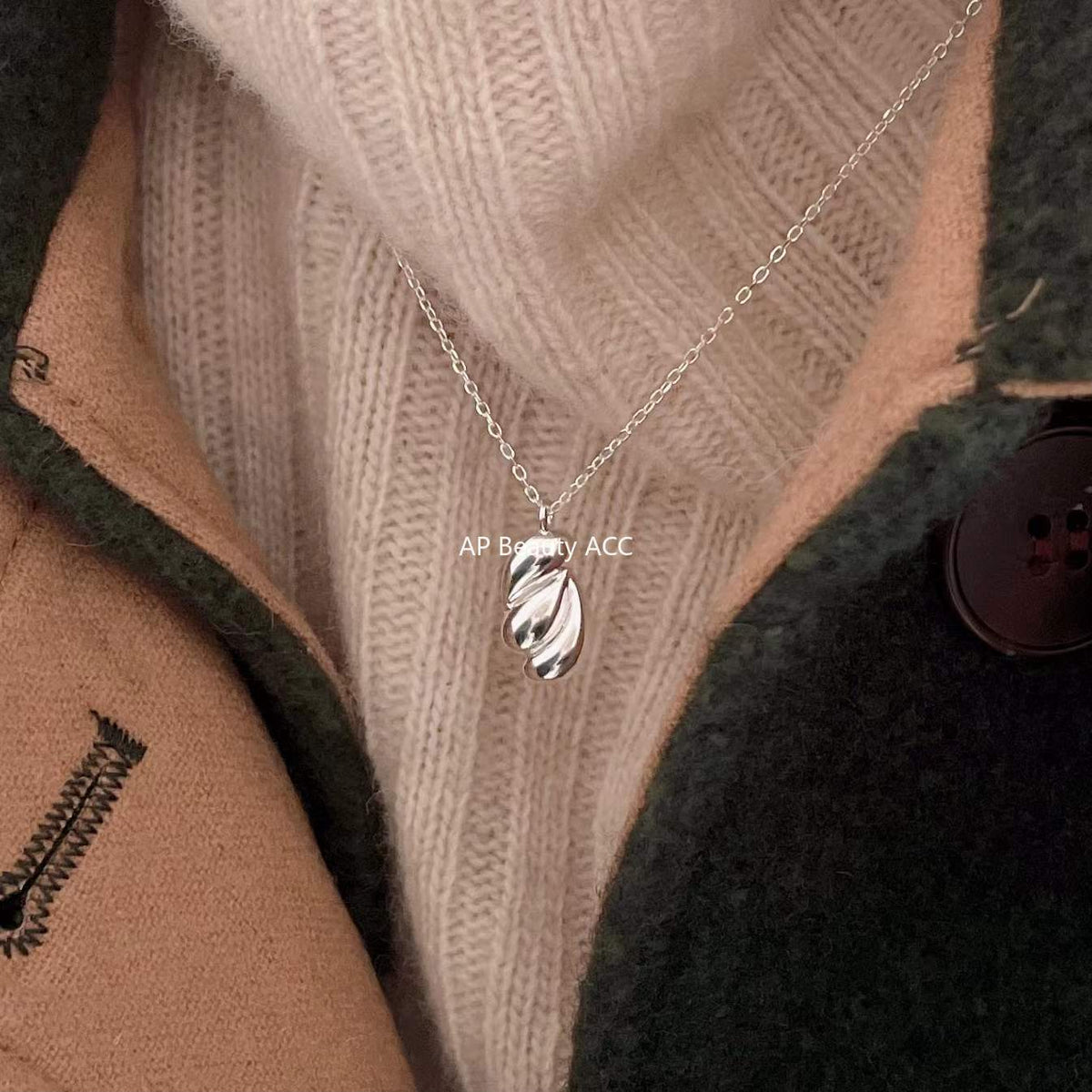 F관 - 925 실버 비정형 물방울 펜던트 목걸이 [B1008] 25.12-1
