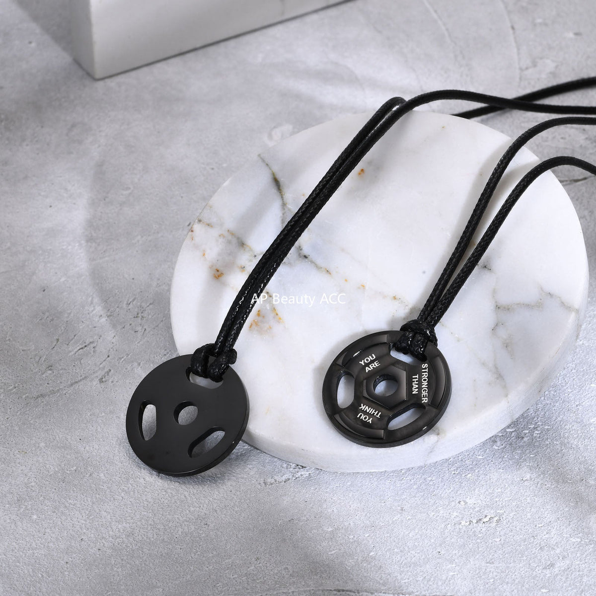 G관 - 스테인리스 덤벨 플레이트 바벨 펜던트 목걸이 [PN-1891] 25.11-2