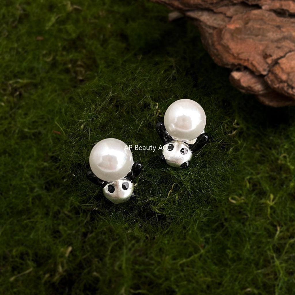 C관 - 팬더 진주 투웨이 착용 디자인 은침 귀걸이 [5839] 25.04-2