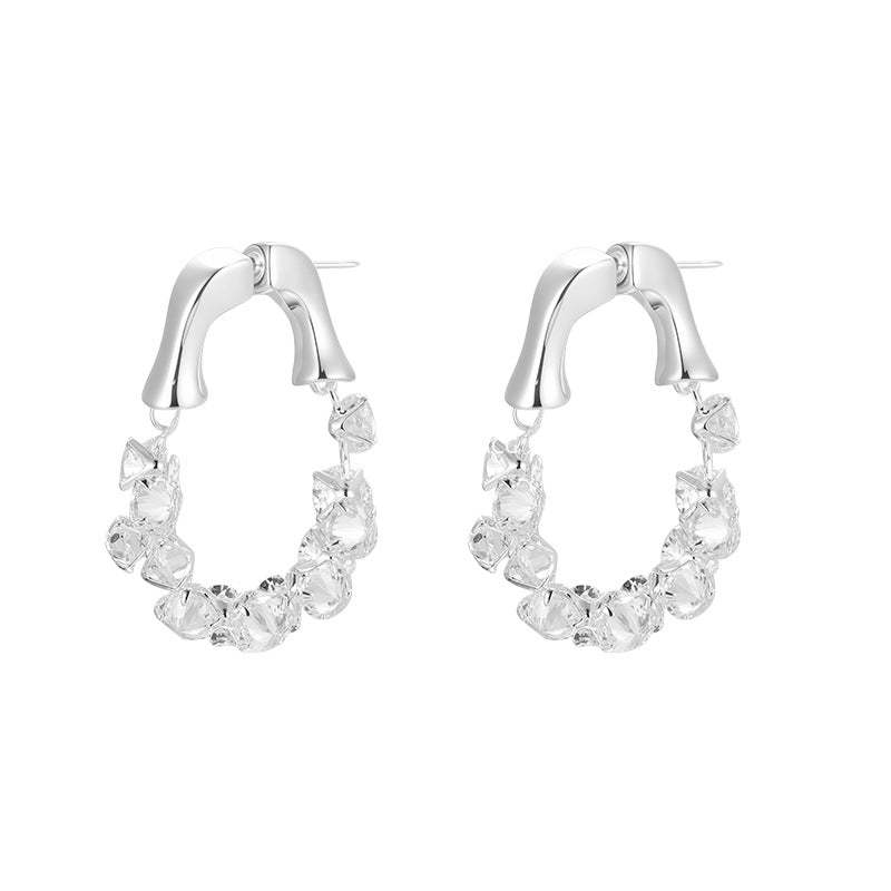 A관 - 입체 서리빛 큐빅 링 귀걸이 [EH-4127] 25.12-1