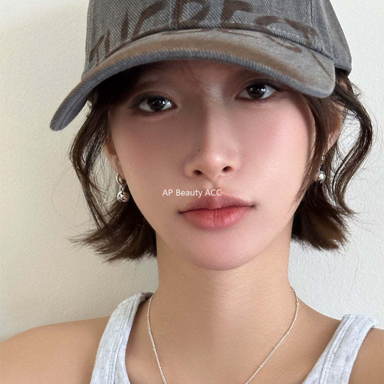 A관 - 큐빅 볼 펜던트 925 은침 링 귀걸이 [EH-4124] 25.12-2