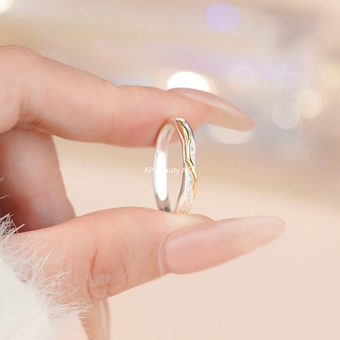 B관 - 999 실버 플라워 나무가지 디자인 커플 반지 [YC3456R_1] 25.10-3