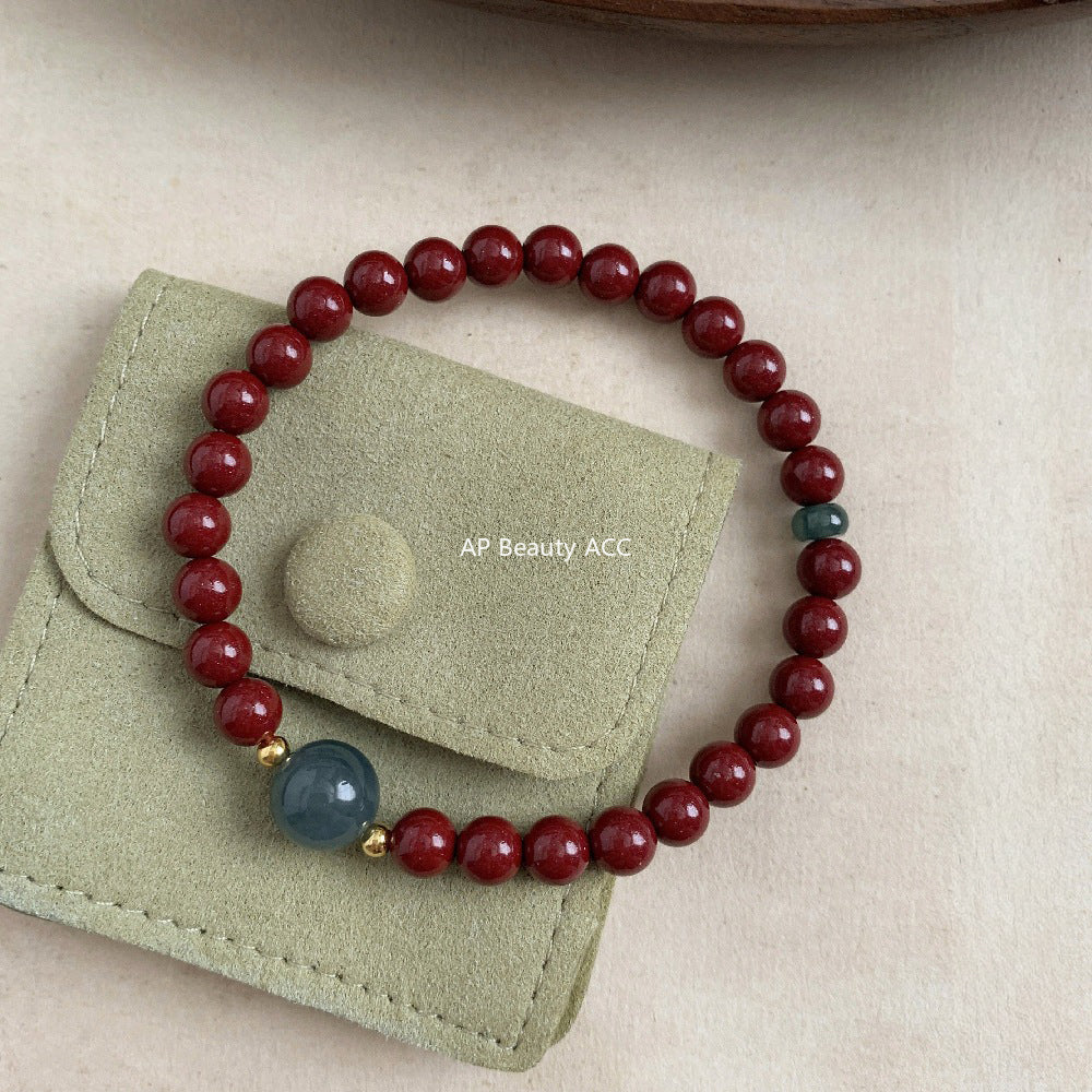 A관 - 925 실버 천연 자금사 비취 비즈 팔찌 [1636] 25.12-3