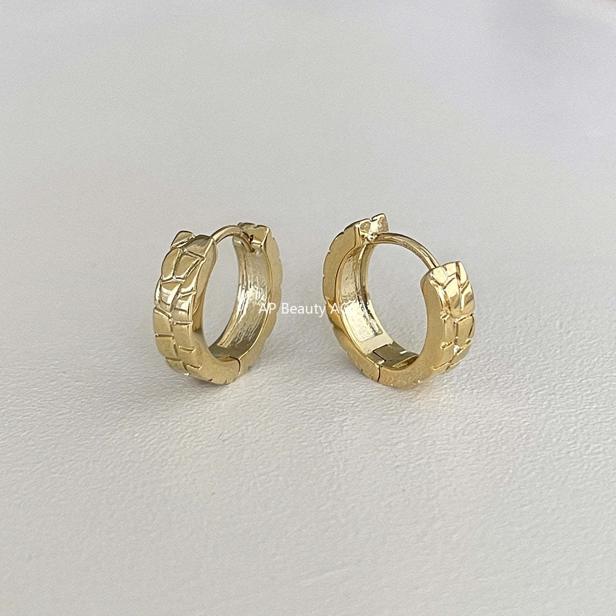 A관 - 기하학 패턴 심플 링 925 은침 귀걸이 [EH-4174] 25.12-1