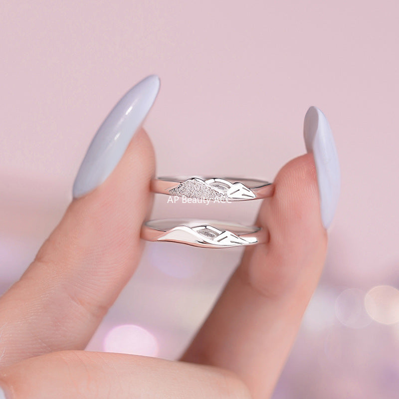 B관 - 999 실버 산 모양 커플 반지 [YC4092R_1] 25.10-2