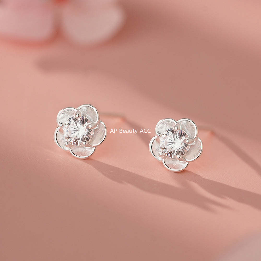 B관 - 999 실버 플라워 큐빅 귀걸이 [YC3124E_2] 25.11-4