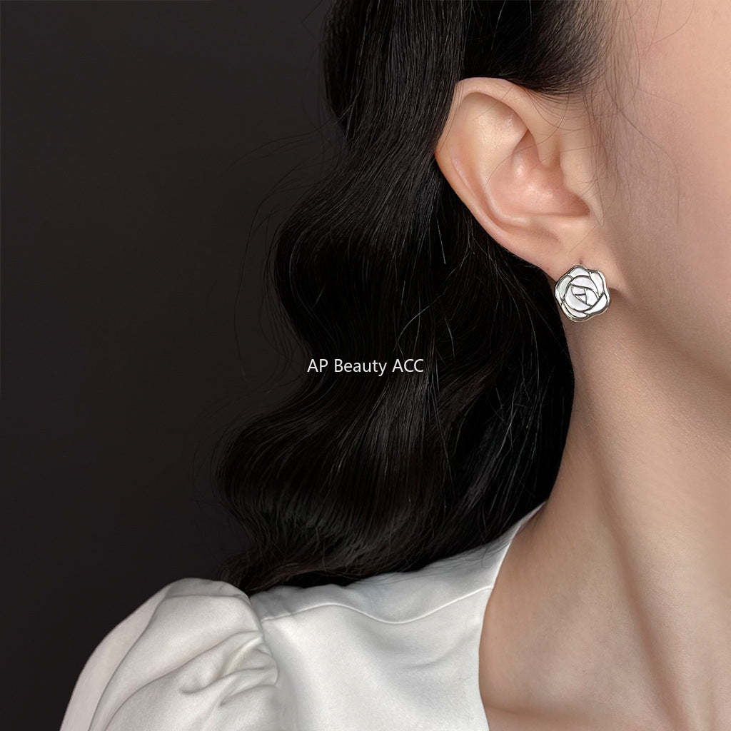 C관 - 925 은침 천연 자개 플라워 귀걸이 [6259] 25.06-3