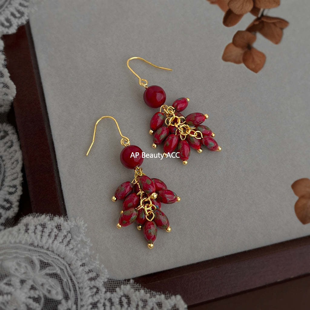 C관 - 핸드메이드 미니 글라스 비즈 태슬 귀걸이 [7261] 25.12-3