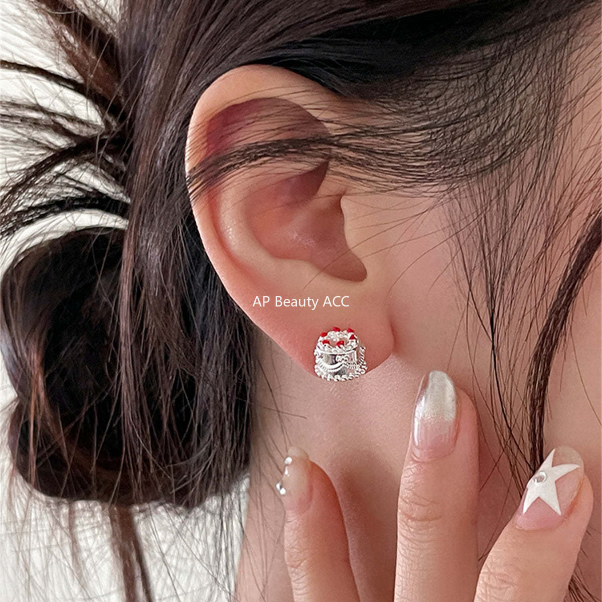 A관 - 925 은침 케이크 귀걸이 [EH-3999] 25.08-4