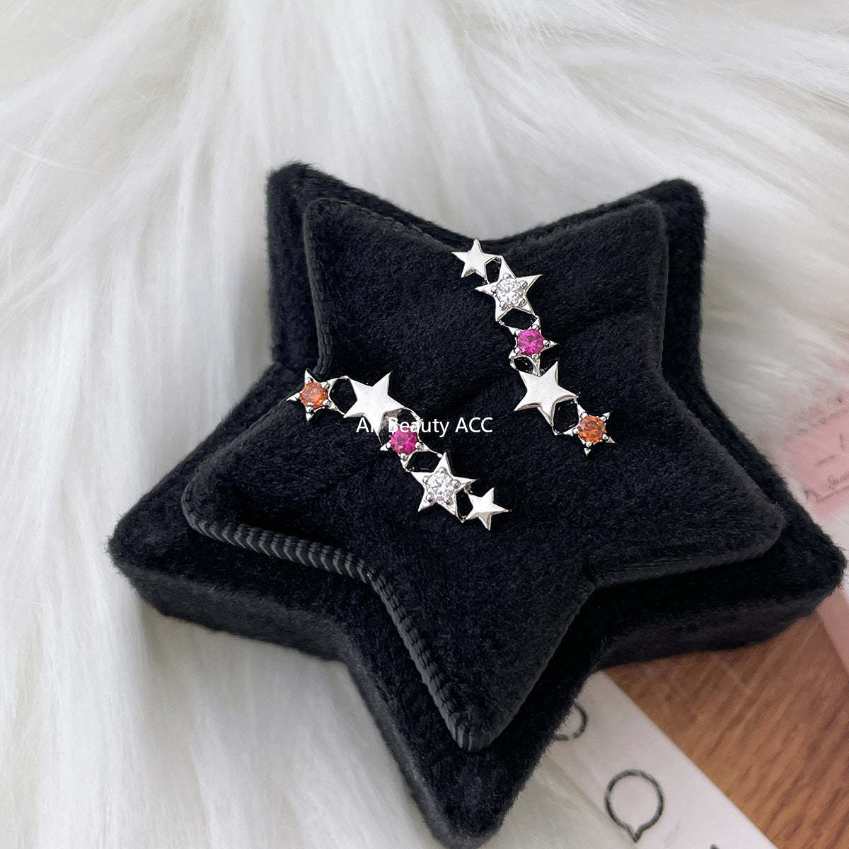 A관 - 925 은침 컬러 큐빅 별 귀걸이 [EH-4028] 25.10-2