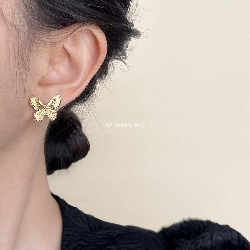 C관 - 나비 리본 심플 14K 도금 스윗한 귀걸이 [4446] 24.07-2