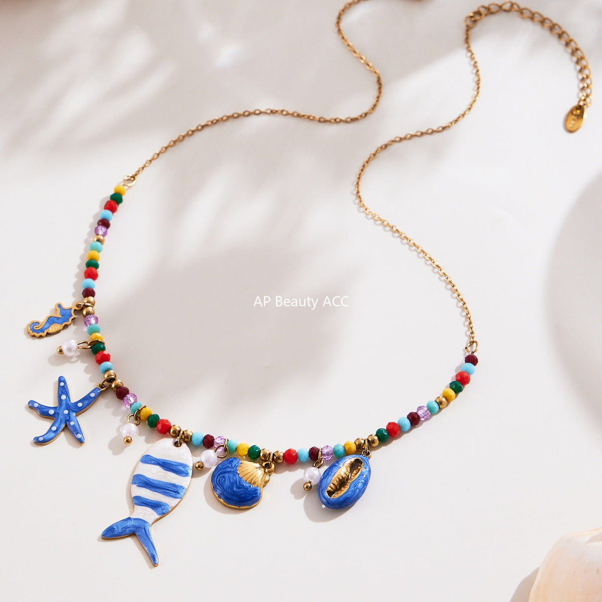 D관 - 18K 골드 도금 스테인리스 스틸 물고기 펜던트 목걸이 팔찌 발찌 [TXP418] 25.10-1