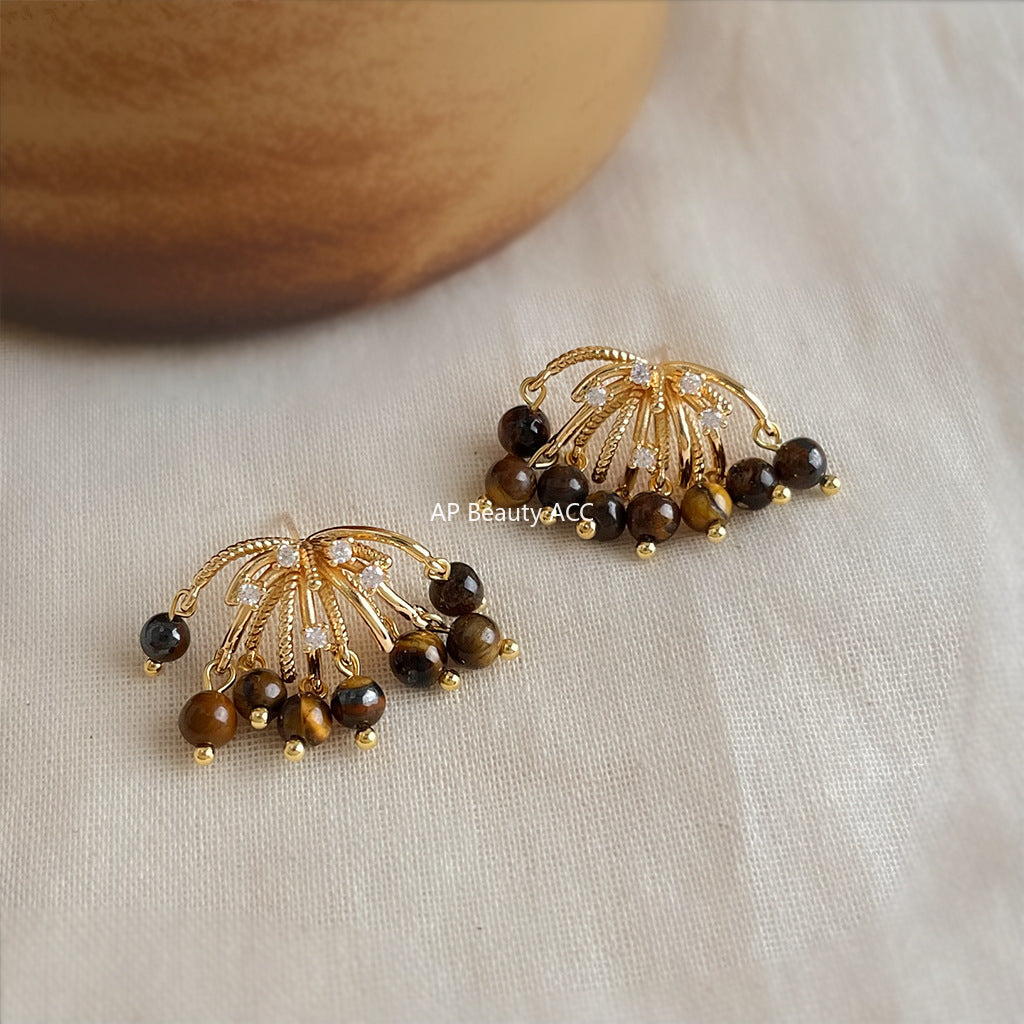 C관 - 핸드메이드 925 은침 호안석 큐빅 귀걸이 [6906] 25.10-2