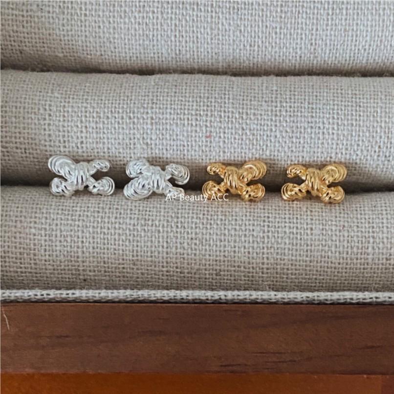 F관 - 925 실버 매듭 리본 모양 스터드 귀걸이 [C1089] 25.10-4