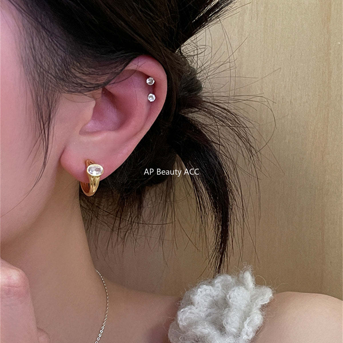A관 - 925 은침 큐빅 귀걸이 [EH-3693] 25.07-2
