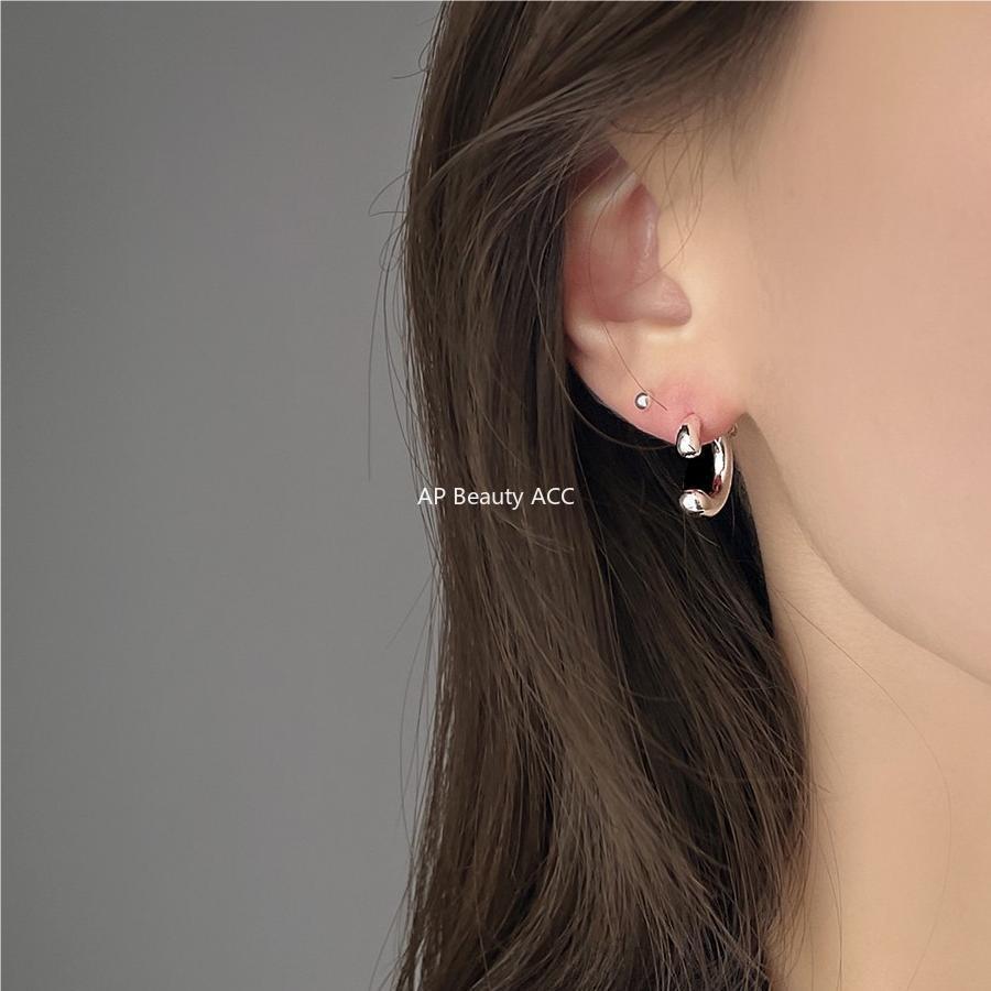 F관 - 925 실버 U자형 곡선 스터드 귀걸이 [C1065] 25.09-4