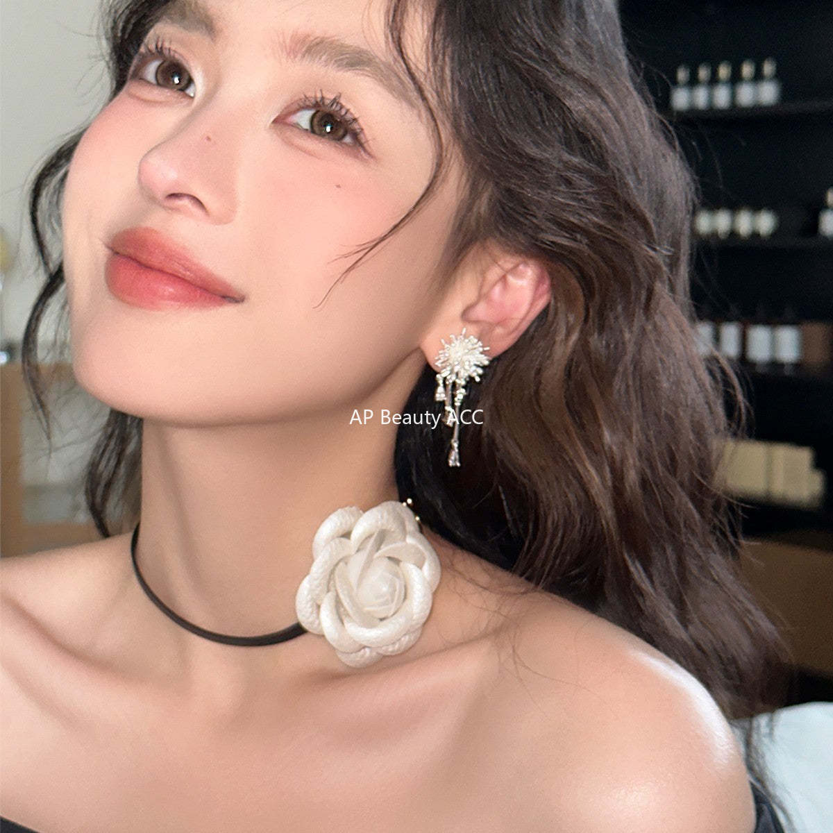 A관 - 큐빅 불꽃 디자인 드롭 귀걸이 [EH-4076] 25.10-4