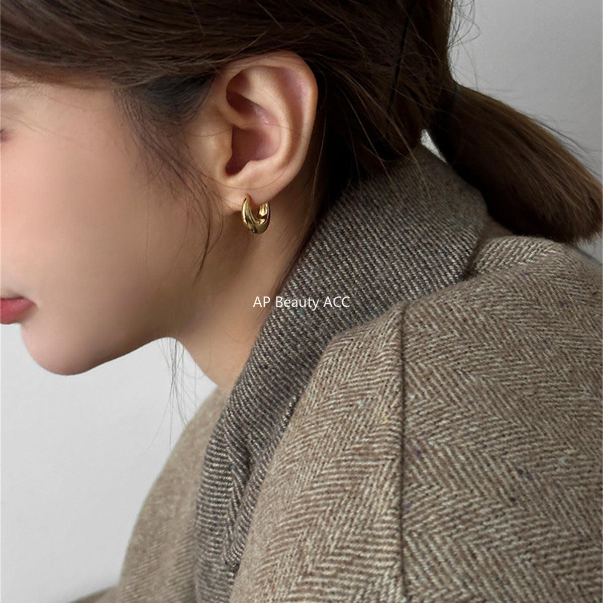 A관 - 925 은침 심플 물방울 디자인 미니멀 링 귀걸이 [EH-2642] 24.03-2