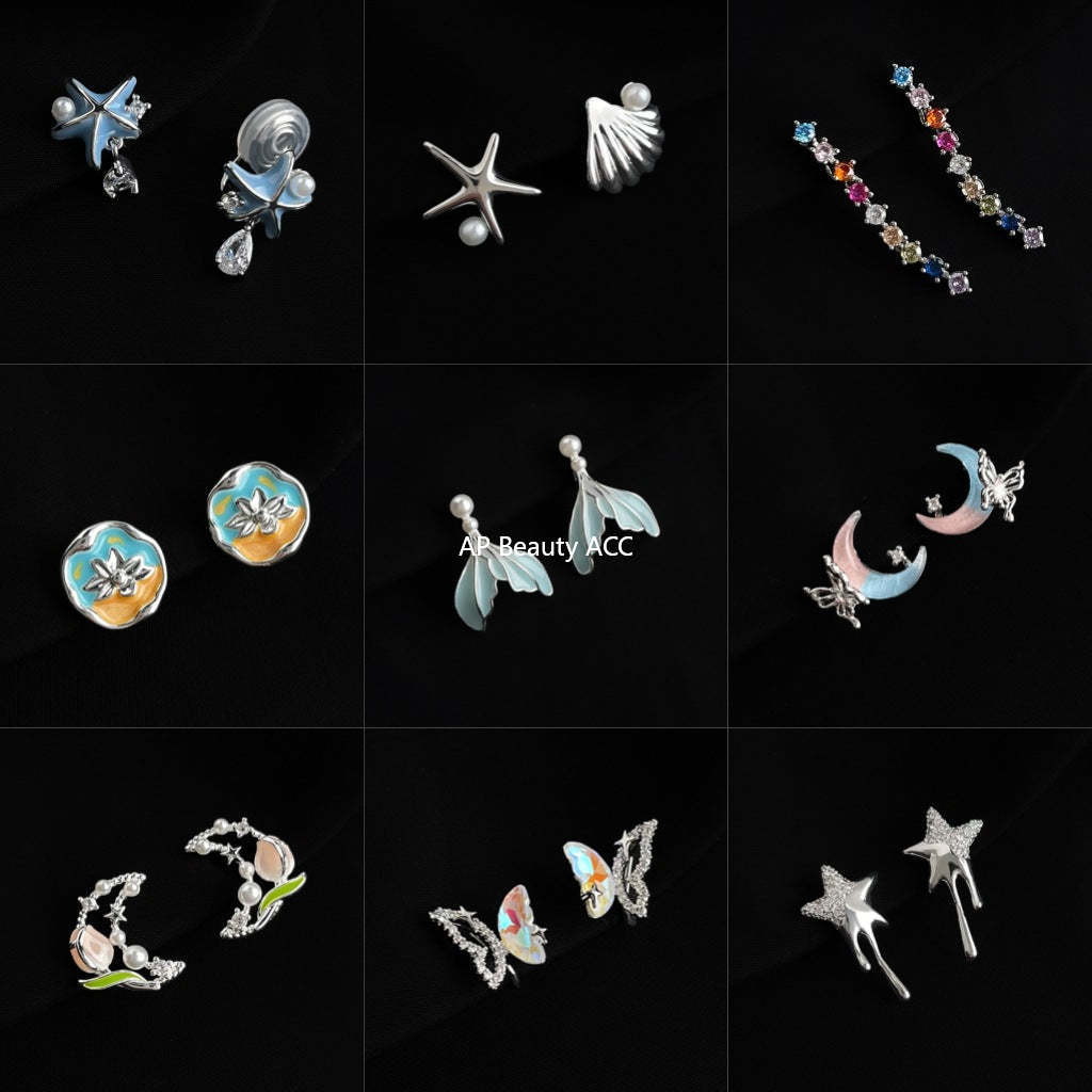 C관 - 큐빅 레진 진주 무피어싱 나선형 이어커프 귀걸이 [EJ0203F] 25.02-3