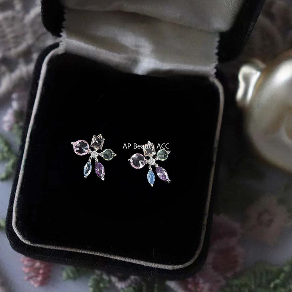 C관 - 플라워 다채로운 미니 큐빅 스윗한 여름 귀걸이 [4487] 24.07-2