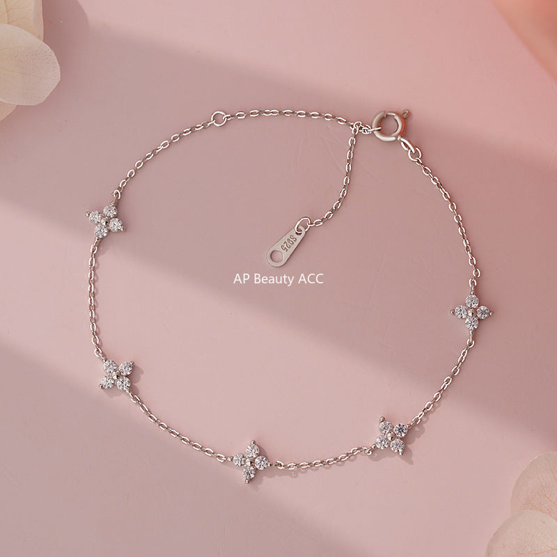 B관 - 925 실버 큐빅 플라워 팔찌 [YC4953SL_1] 25.10-1