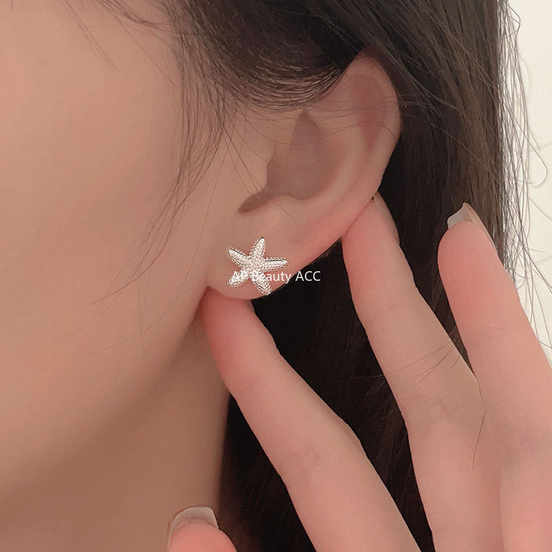 F관 - 925 실버 불가사리 조개 비대칭 귀걸이 [C1219] 25.10-1