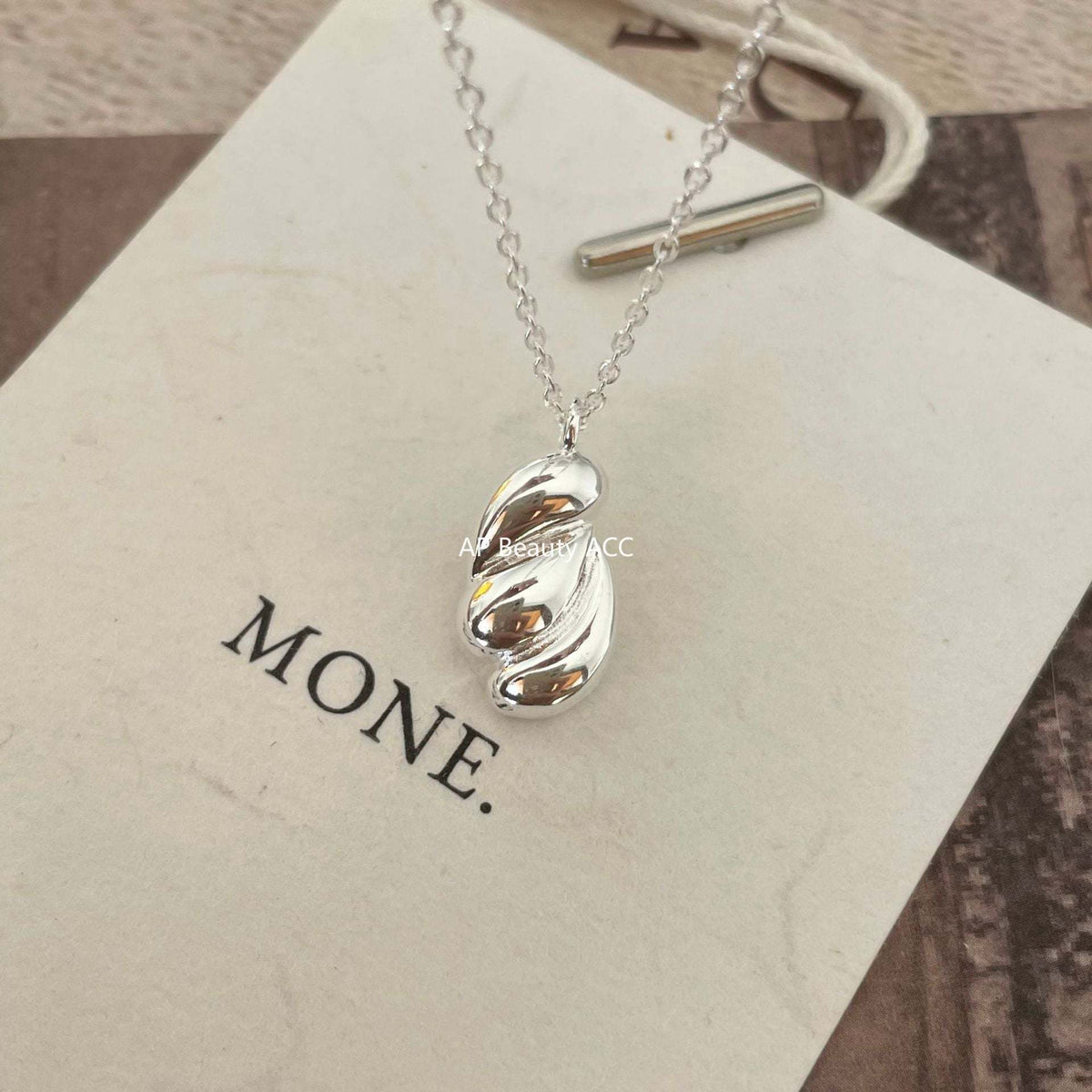 F관 - 925 실버 비정형 물방울 펜던트 목걸이 [B1008] 25.12-1