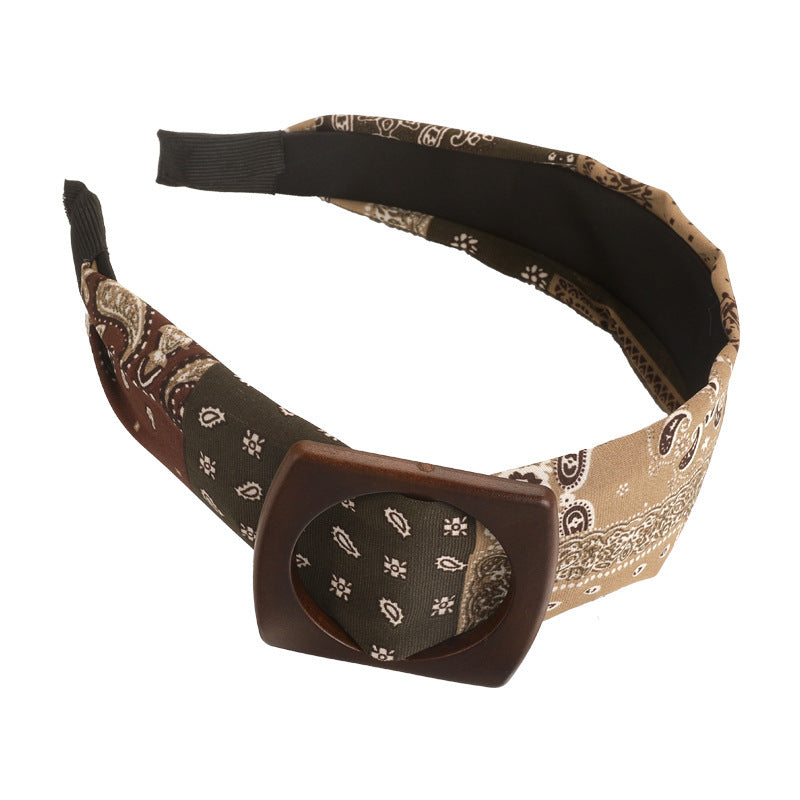 E관 - 멜라드톤 페이즐리 패턴 와이드 머리띠 [27546] 25.10-1