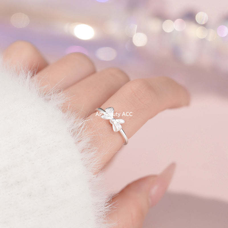 B관 - 999 실버 입체 리본 오픈형 반지 [YC5125R_1] 25.11-1