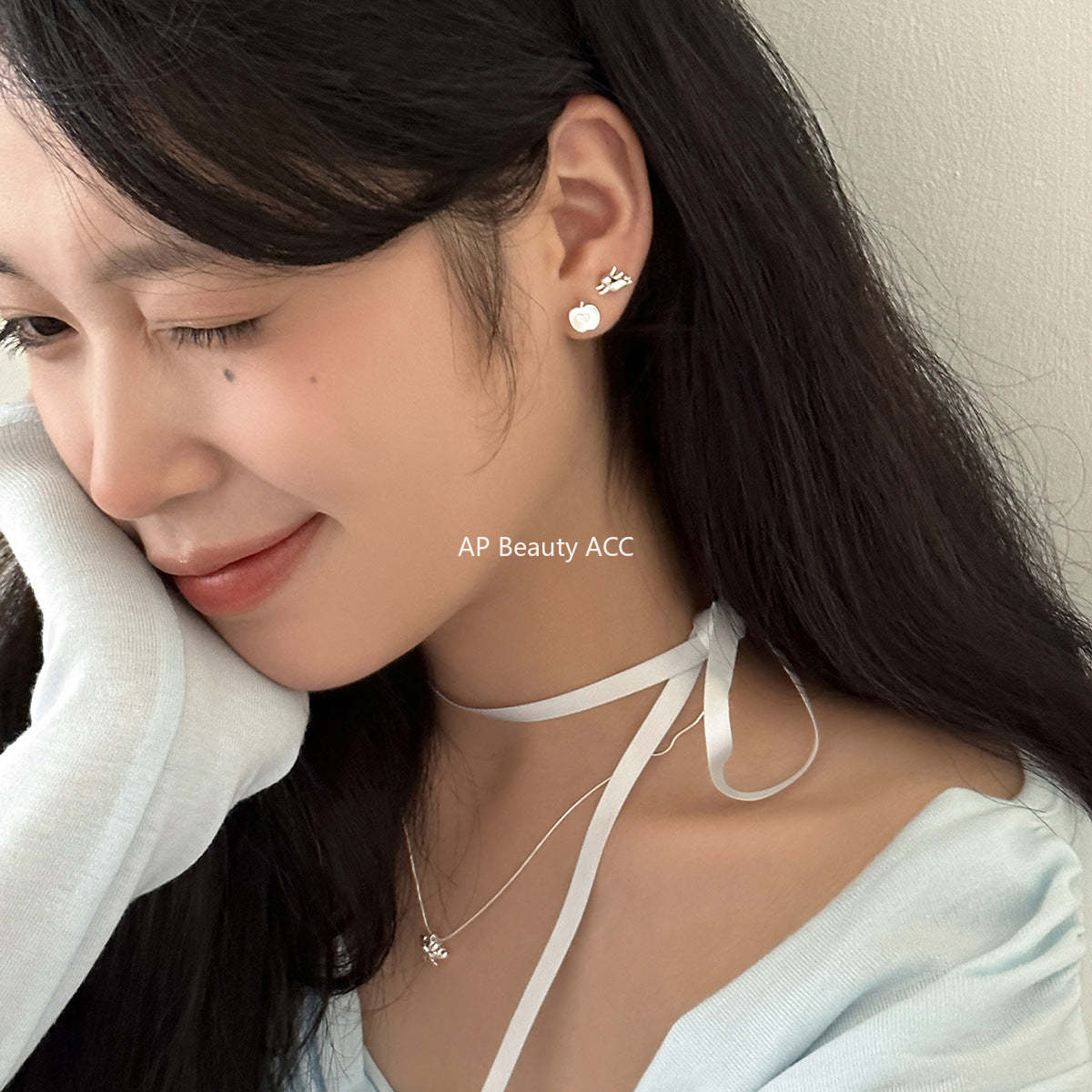 A관 - 토끼 사과 비대칭 딸기 은침 귀걸이 [EH-3091] 24.08-2