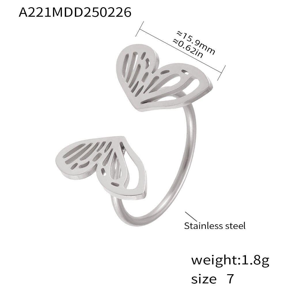 D관 - 18K PVD 도금 디자인 스테인리스 스틸 반지 [A849] 25.03-2