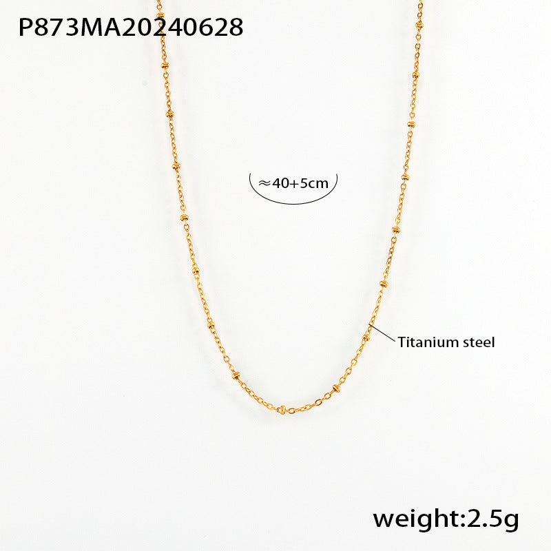 D관 - 티타늄 스틸 18K 도금 호안석 펜던트 레이어드 목걸이 [P1852-P873] 24.07-1