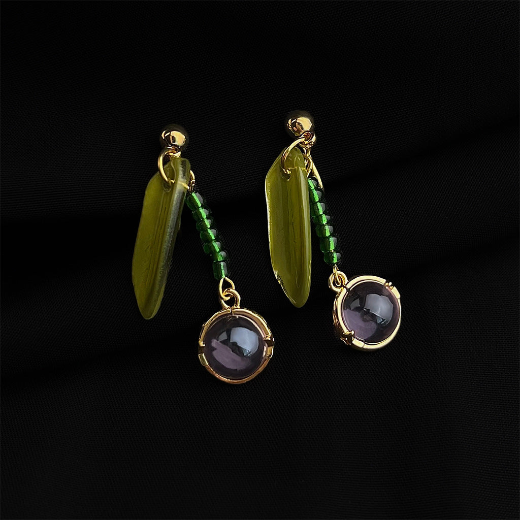 C관 - 18K 도금 에나멜 플라워 이어커프 귀걸이 [EJ0301S] 25.03-1