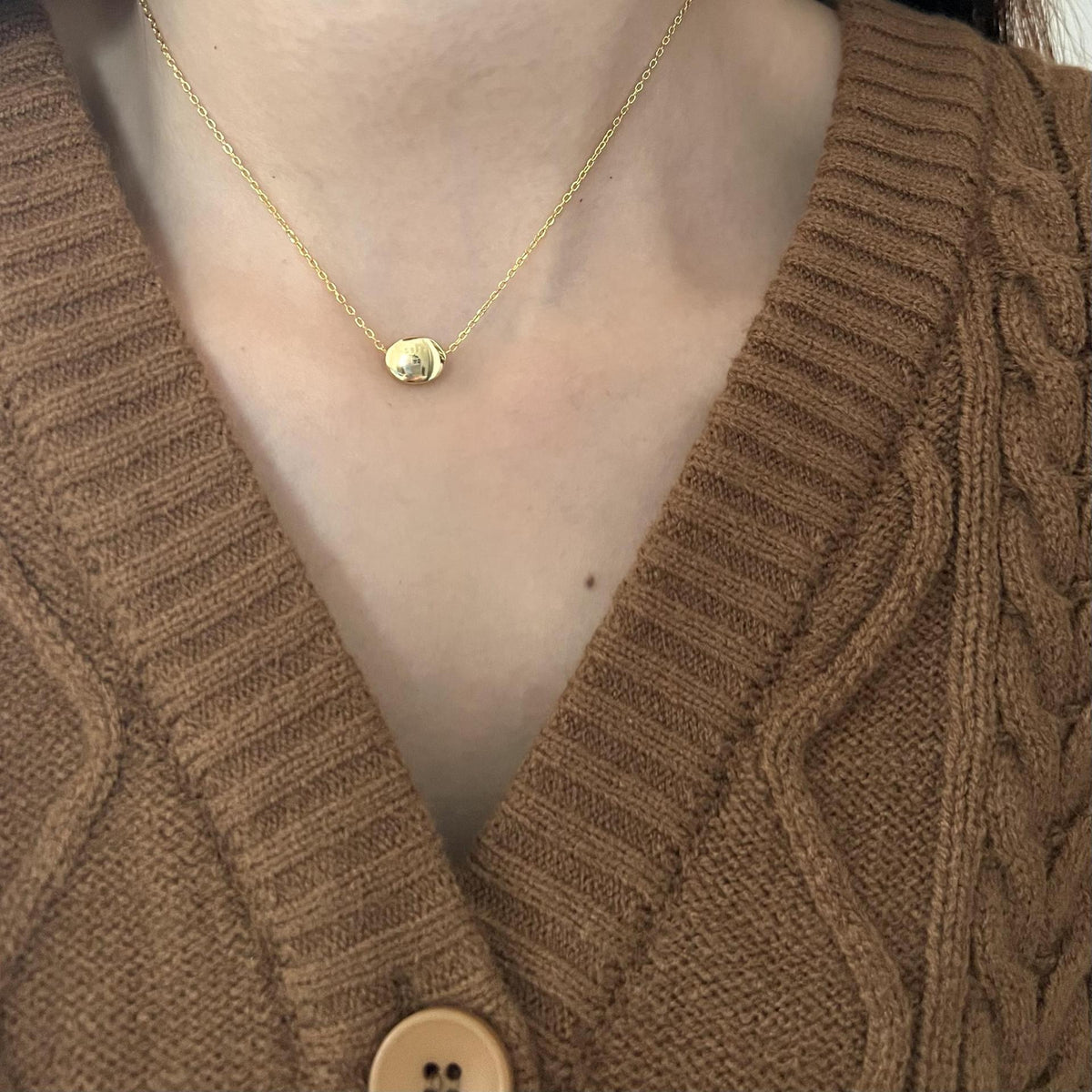 F관 - 925 실버 원형 볼 펜던트 체인 목걸이 [B1002] 25.12-1