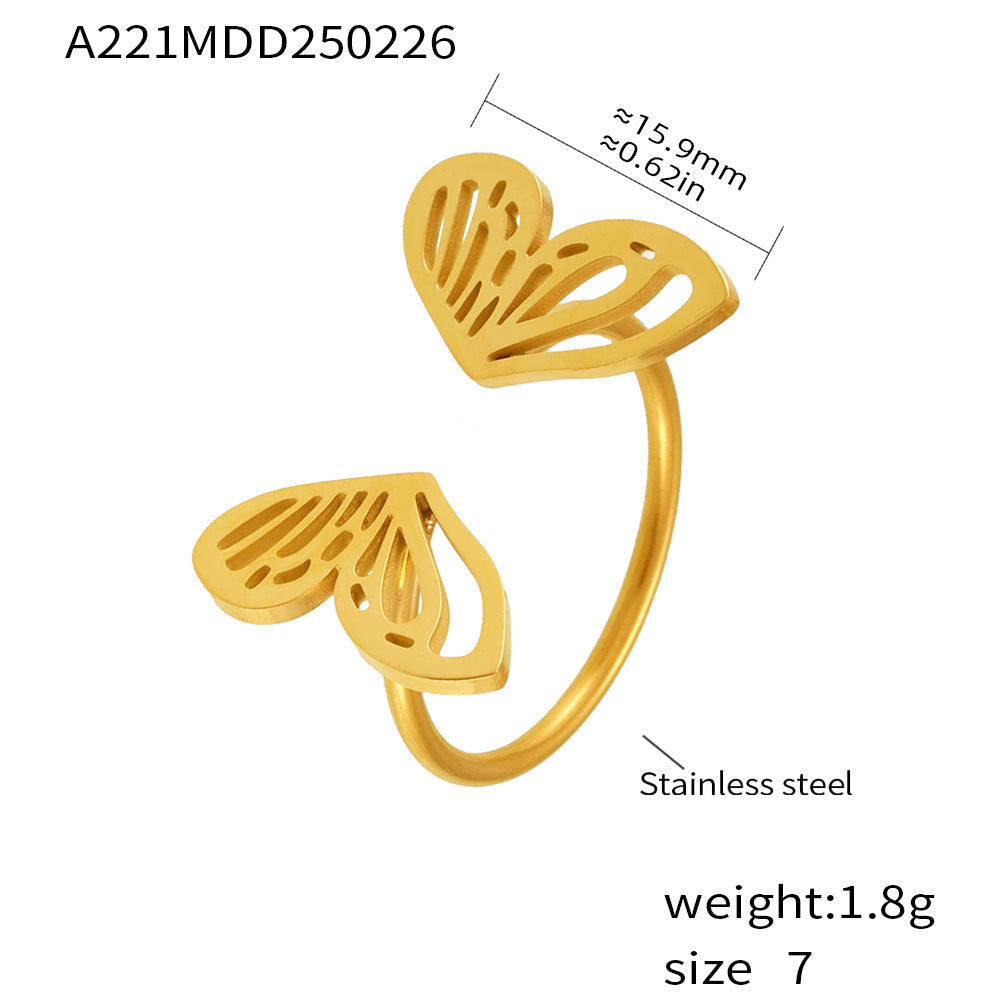 D관 - 18K PVD 도금 디자인 스테인리스 스틸 반지 [A849] 25.03-2