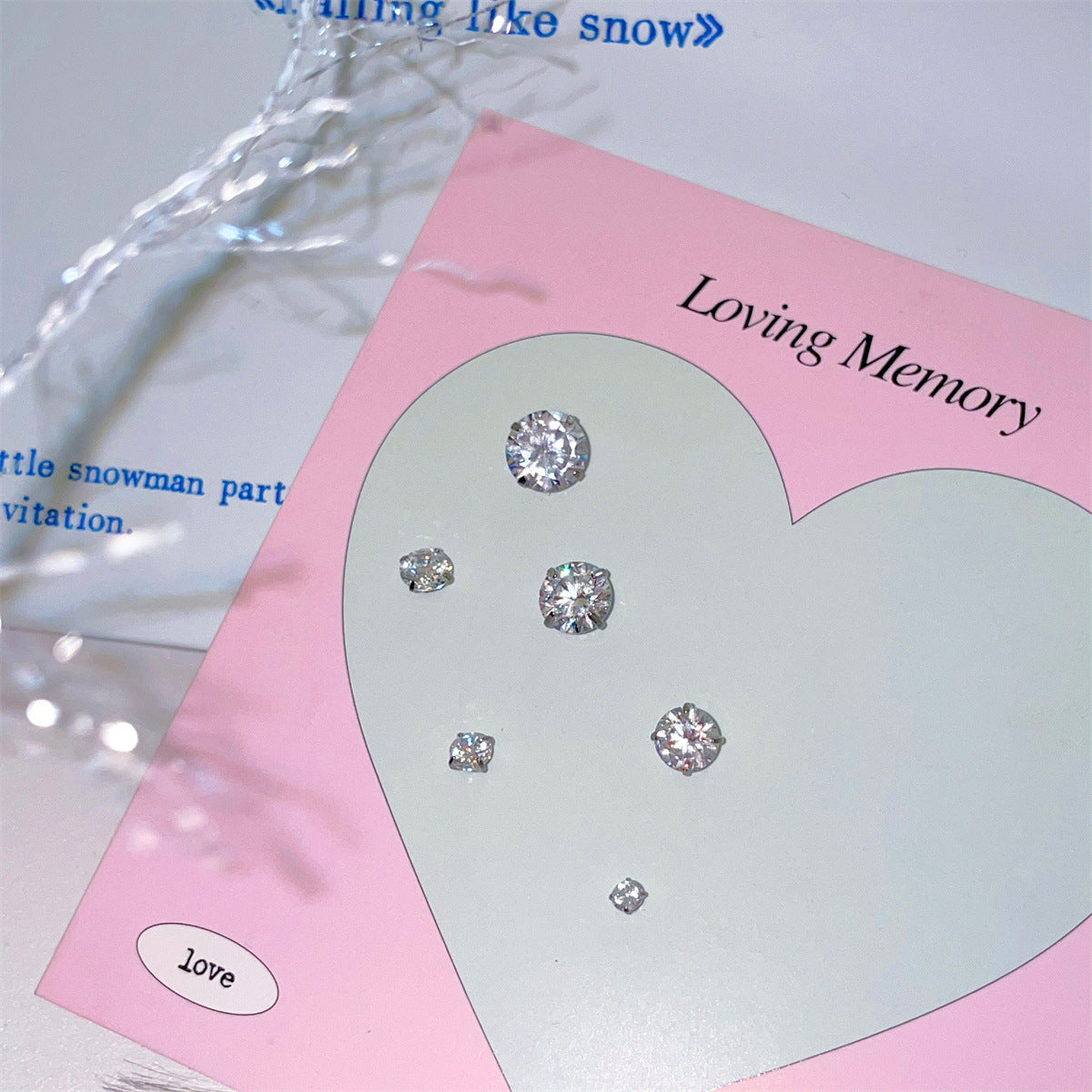 A관 - 티타늄 스틸 심플 화이트 큐빅 귀걸이 [EH-4085] 25.10-4