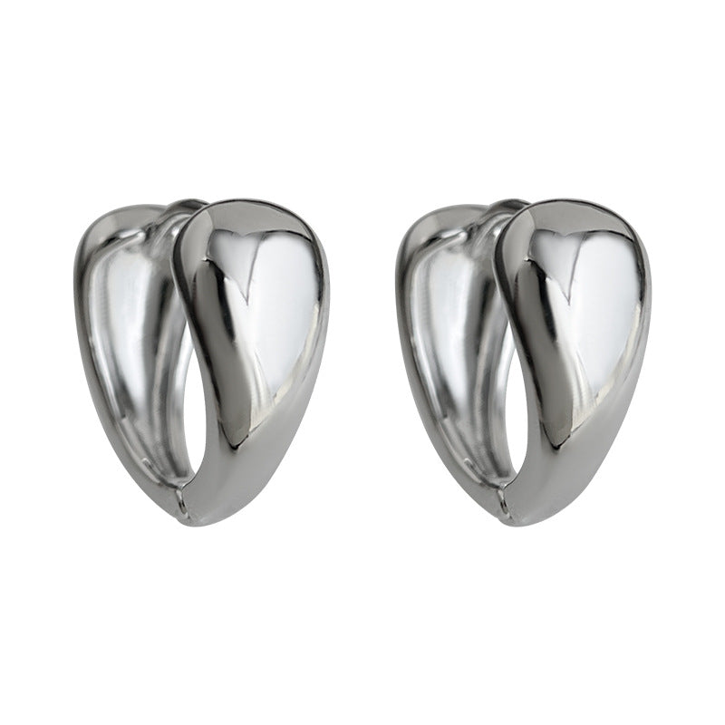 C관 - 유광 백금도금 원형 후프 귀걸이 [7118] 25.12-1