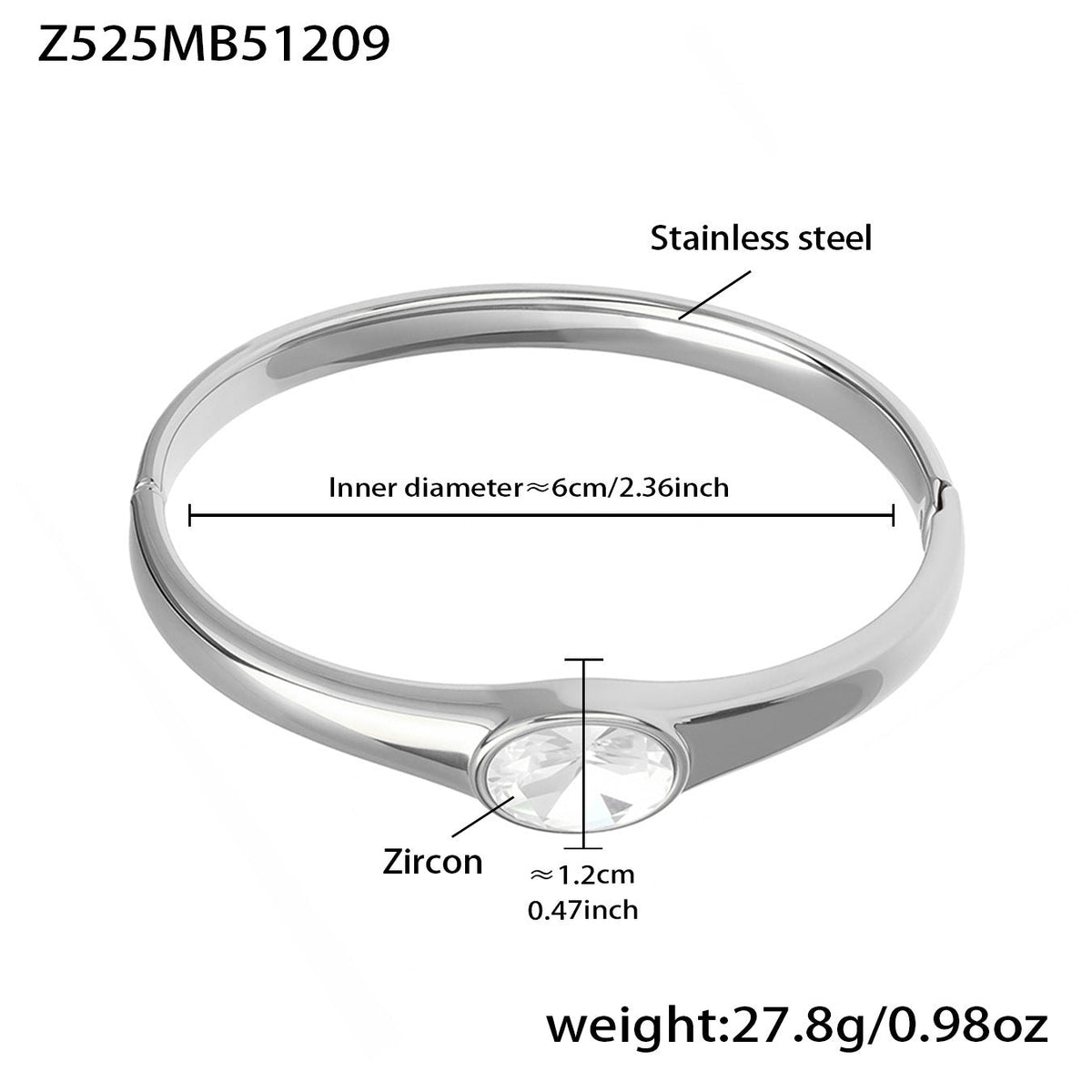 D관 - 스테인리스 스틸 18K 도금 큐빅 버클 팔찌 [Z525-Z527] 25.12-3