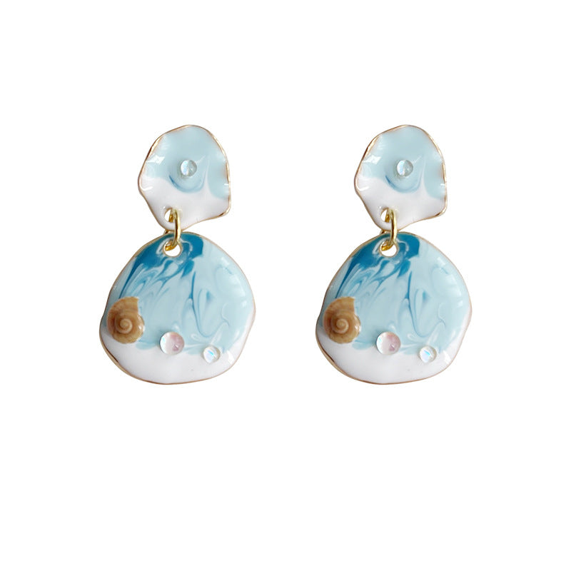 C관 - 에나멜 롱 테슬 핸드메이드 스윗한 여름 14K 도금 귀걸이 [4488] 24.07-2