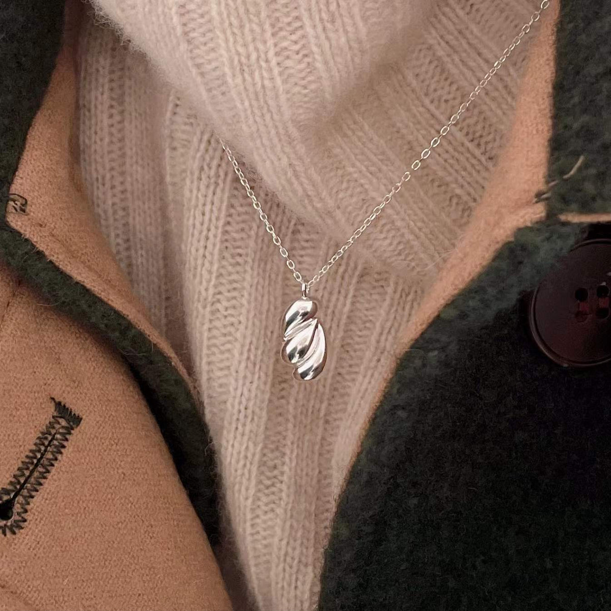 F관 - 925 실버 비정형 물방울 펜던트 목걸이 [B1008] 25.12-1