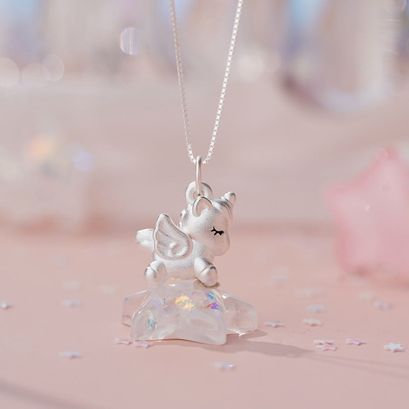 B관 - 999 실버 유니콘 디자인 목걸이 [YC3892N] 25.10-1