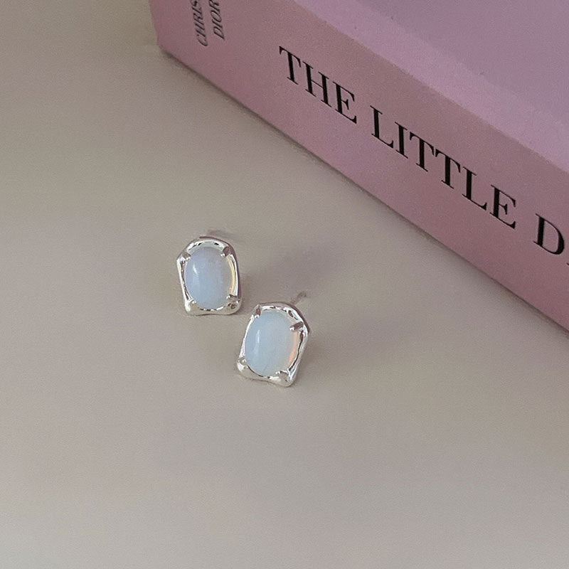 F관 - 925 실버 비정형 큐빅 스터드 귀걸이 [C1222] 25.10-1