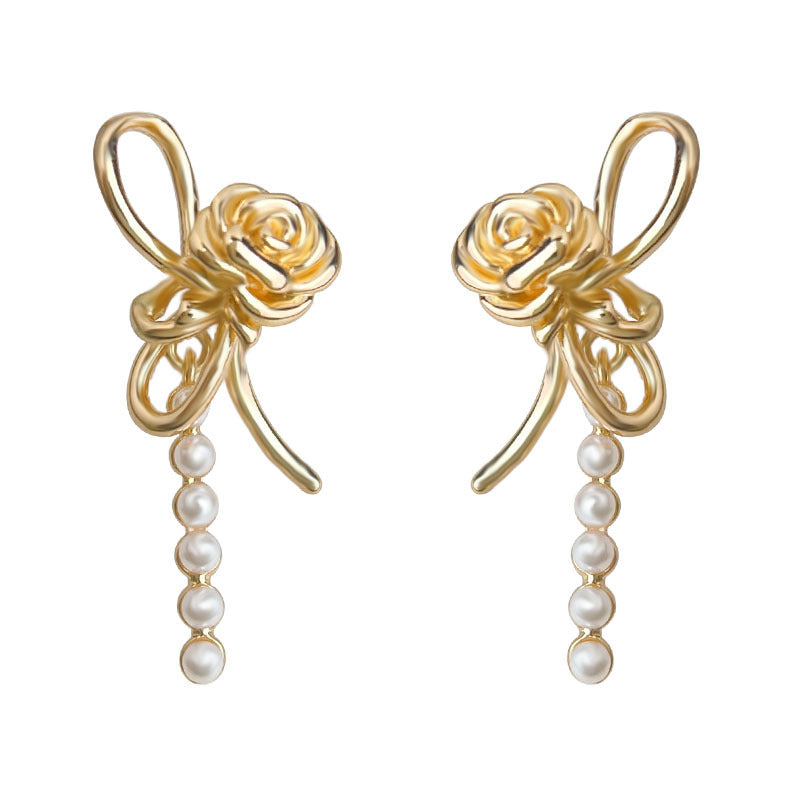 C관 - 925 은침 핸드메이드 플라워 매듭 진주 귀걸이 [6964] 25.10-4