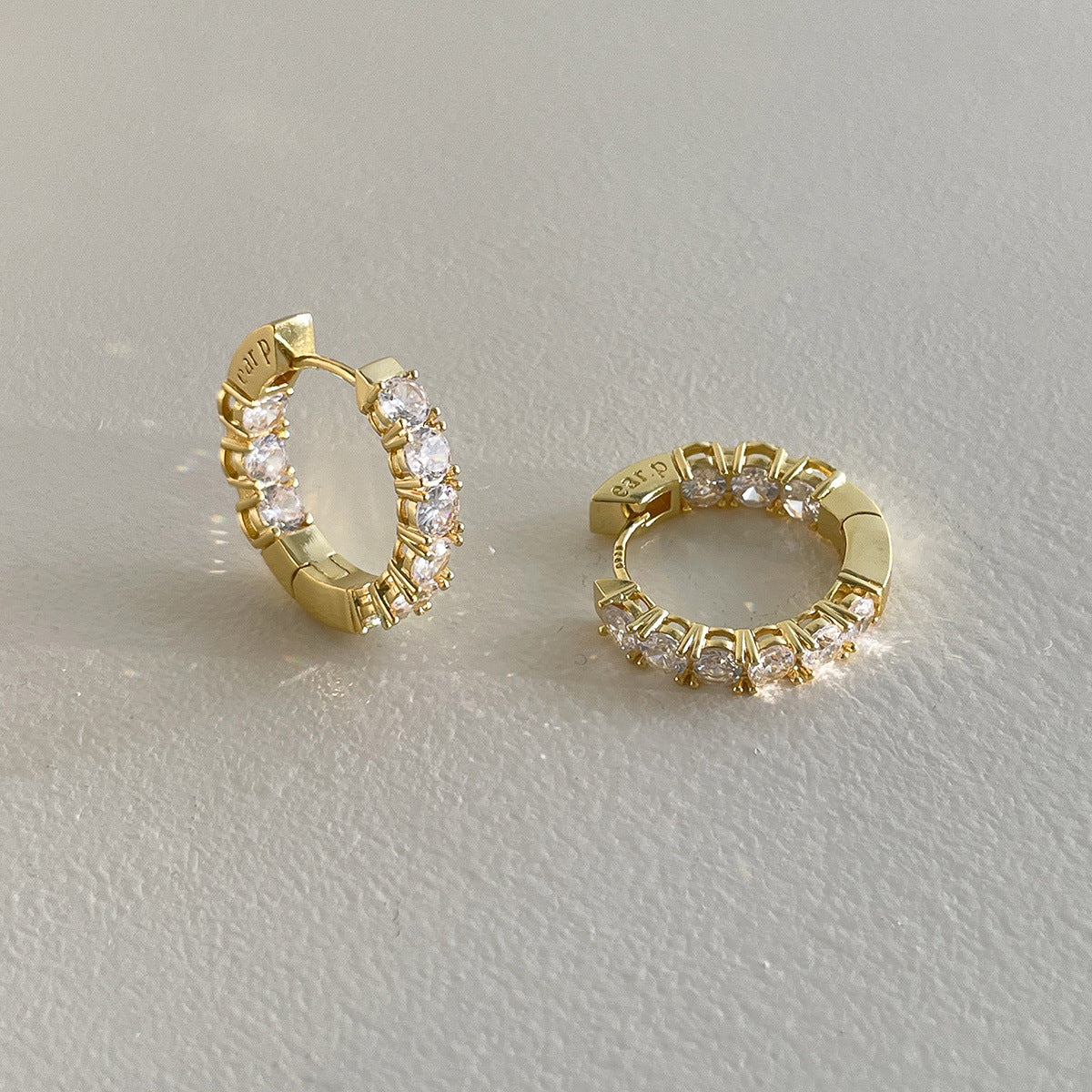 A관 - 925 은침 풀큐빅 링 귀걸이 [EH-4202] 25.10-3